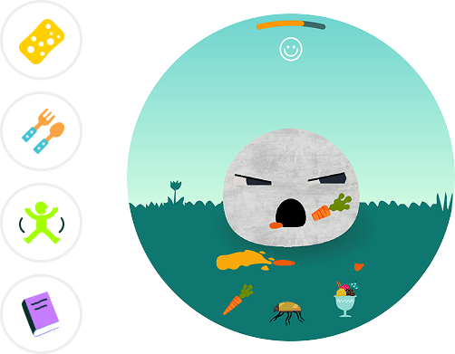 Caring for a creature: clean, feed, play and read