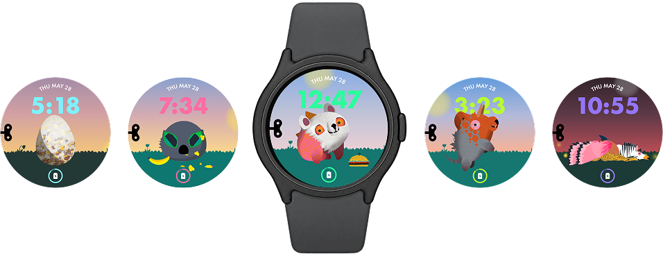 The Creature Garden watch face through the day