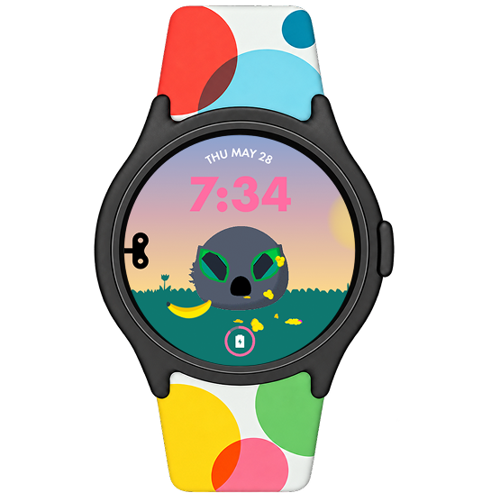 Creature Garden Watchface on a Wear OS watch