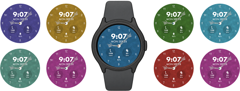 The Human Body watch face in eight colours