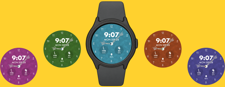 Human Body Lab watch faces in different colors