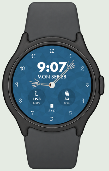 Human Body Lab Watchface on a Wear OS watch
