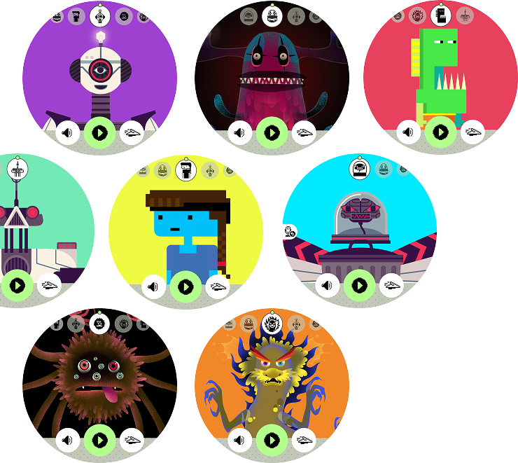 Voices in Tinybop Talk: robot, monster, alien and more