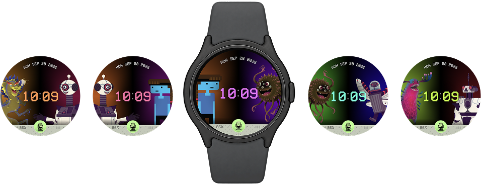 The Tinybop Talk watch face with different characters