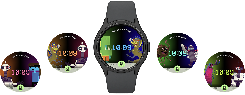 Tinybop Talk watch faces with different character pairs