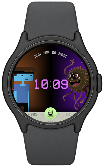 Tinybop Talk Watchface on a Wear OS watch
